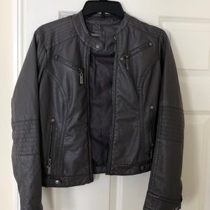 Charcoal leather jacket